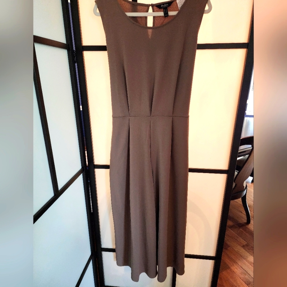 Du Jour (QVC) Cropped Sleeveless Belted Taupe Jumpsuit/Romper Sz XL
